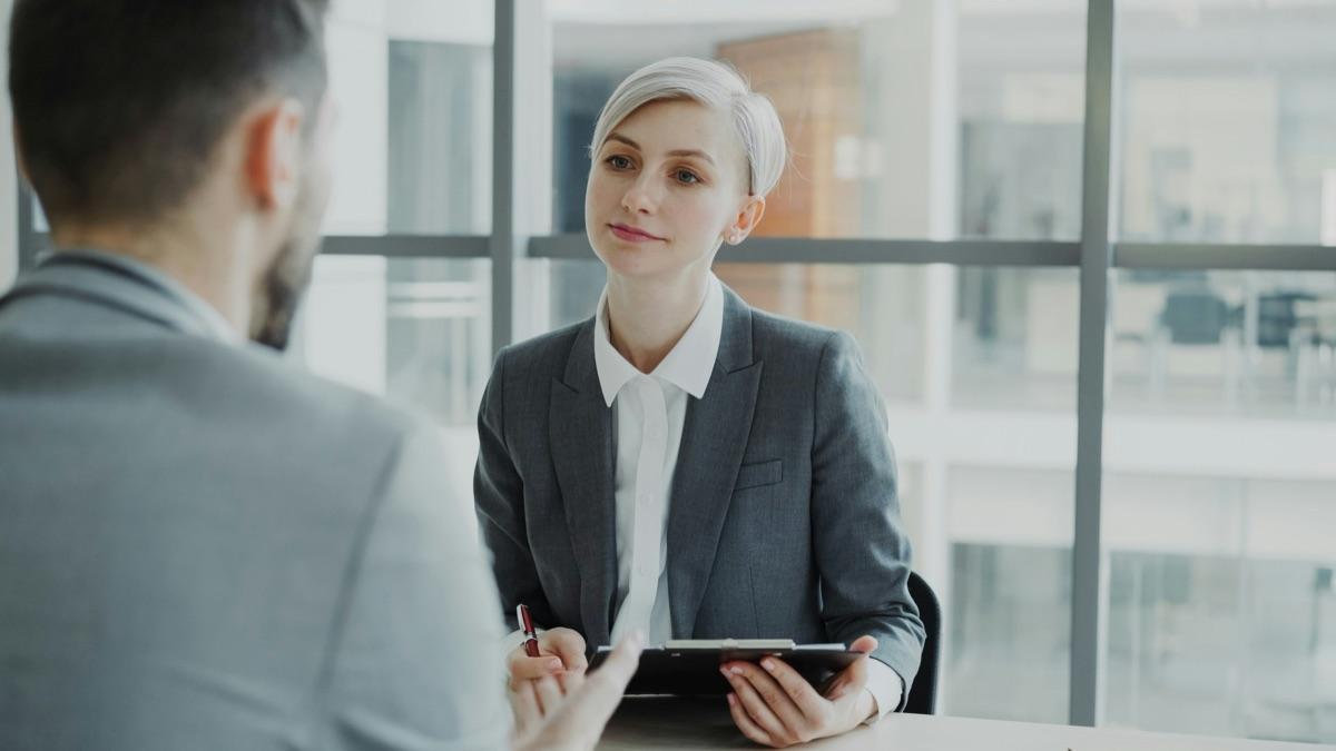 Business professionals in a staffing and hiring conversation